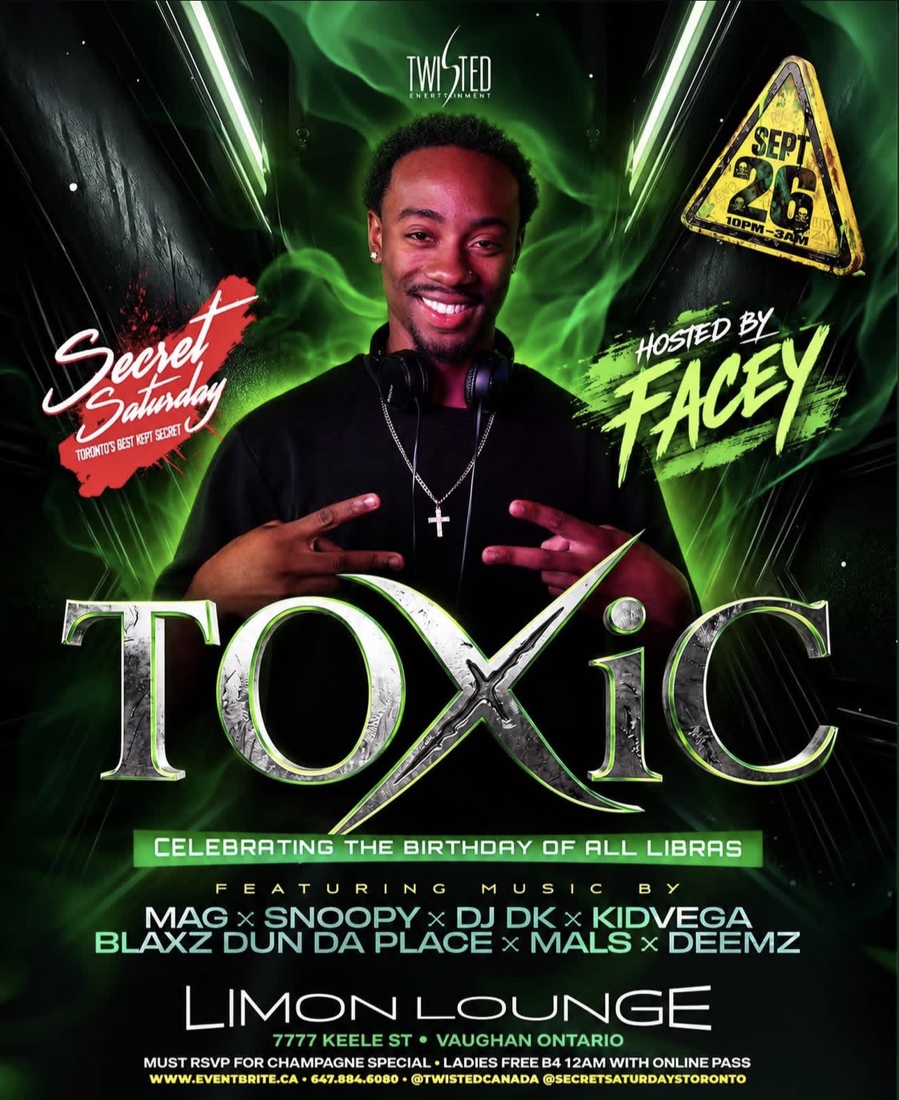 Toxic Secret Saturday flyer